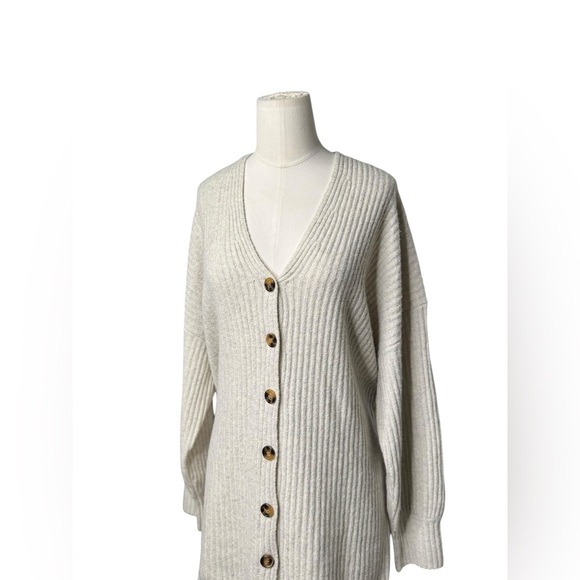 FRENCH CONNECTION | Oversized Babysoft Button Front Long Sleeve Sweater Dress - Picture 3 of 11